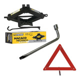 Kit Estepe Macaco + Chave De Roda 17mm + Triangulo Refletivo