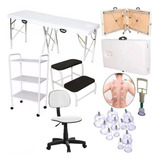 Kit Estética 21 - Maca Portátil Carrinho Mocho Escada Brinde