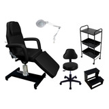 Kit Estética Poltrona Hidráulica Carrinho Escada Mocho Lupa