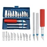 Kit Estojo Estilete Precisão Corte Bisturi Artesanato 16pçs