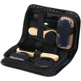 Kit Estojo Para Engraxar Lustrar Sapatos 7 Peças Viagem