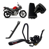 Kit Estribo Maciço+borrachas+cavalete Lateral Ybr Factor 125