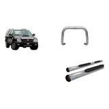Kit Estribo Oval Oblongo Quebra Mato Cromo Para Blazer