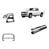 Kit Estribo Oval Quebra Mato Santo Ant H2 Amarok Cd Cromado