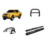 Kit Estribo Oval Quebra Mato Santo Antônio L200 Preto