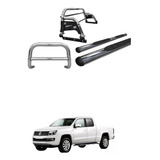 Kit Estribo Quebra Mato Santo Anth3 Amarok Cd Cromado