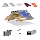 Kit Estrutura Suporte 01 Placa Solar Viga Madeira 1,20m