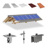 Kit Estrutura Suporte 06 Placas Painel Solar Viga Madeira
