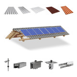 Kit Estrutura Suporte 07 Placas Solar Viga Madeira 1,20m