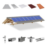 Kit Estrutura Suporte 08 Placas Solar Viga Madeira 1,20m