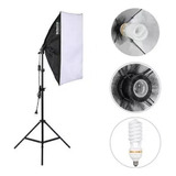 Kit Estúdio: Tripé Iluminação + Softbox 50x70 + Lâmpada 150w