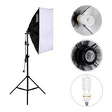 Kit Estúdio: Tripé Iluminação + Softbox 50x70 + Lâmpada 150w