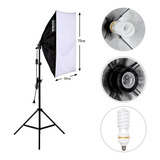 Kit Estúdio: Tripé Iluminação+softbox 50x70+lâmpada 150w Nf