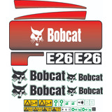 Kit  Etiquetas Faixas Adesivo Mini Escavadeira Bobcat E26