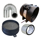 Kit Exaustor 100mm + Filtro Odor Carvão Ativado Grow Indoor