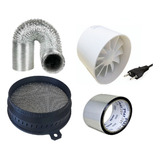 Kit Exaustor 150mm + Filtro Odor Carvão Ativado Grow Indoor