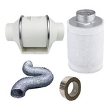 Kit Exaustor Extrator, Filtro De Carvão, Duto E Fita 150mm