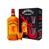 Kit Exclusivo Whisky De Canela Fireball Com 2 Copos De Shot