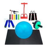 Kit Exercícios Extensor Corda Bola Pilates Tapete Yoga Faixa