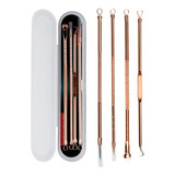 Kit Extrator Cureta Espremedor Inox Poros Acne - 2 Kits