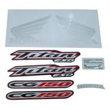 Kit Faixa Adesivo Cg 150 Titan Esd 2005 Moto De Cor Preto
