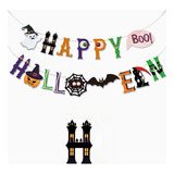 Kit Faixa Happy Halloween Varal Bandeirinha Decoração Festa