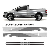 Kit Faixa Preta Saveiro Surf 2015/2016 + Soleira Protetora