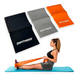 Kit Faixas Elásticas 3 Intensidades 1,5m Yoga E Pilates