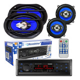 Kit Falante 6x9 + 5 Pol + Toca Radio Carro Mp3 Player Usb