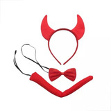 Kit Fantasia Carnaval Diabinha Gatinha Chifrinho Feminina