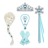 Kit Fantasia Elsa Frozen Infantil Peruca