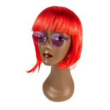 Kit Fantasia Hippie Rita Lee Peruca E Óculos Festa Fantasia