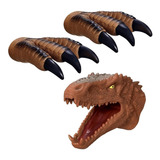 Kit Fantoches Dinossauro T-rex Garra E Cabeça 3 Peças