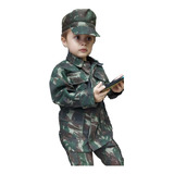 Kit Farda Conjunto Infantil Camuflada Eb Militar + Gorro