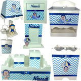 Kit Farmacinha Higiene Bebê Menino + Nomes 10pçs Mdf - Temas
