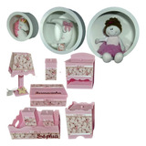 Kit Farmacinha Para Bebe Madeira Mdf + Nichos E Nome Modelos