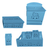 Kit Farmacinha Quarto De Bebê Madeira Mdf 6 Pçs Varios Temas