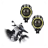 Kit Farol Angel Eye U7 Auxiliar Milha Moto Honda Xre 300 Bmw