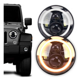 Kit Farol Angel Eyes Led Jeep Troller Fusca Kombi Defender 