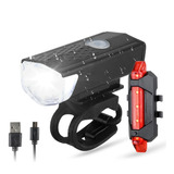 Kit Farol Bike Com Lanterna Traseira