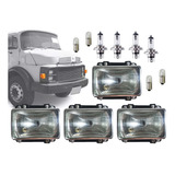 Kit Farol Caminhão Cara Preta Mercedes Benz 1113 Ano 1983 A 1992 Original Fortluz Completo + Lampadas