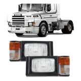 Kit Farol Compatível Scania 112 113 Até 1993 Com Pisca Seta