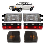 Kit Farol Gol Quadrado 91 92 93 94 + Pisca + Lanterna Fumê