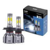 Kit Farol Lampada Super Ultra Led R11 3d 150w Dc8-48v 6000k