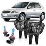 Kit Farol Milha Celta Prisma Lente Lisa Vidro E Lâmpadas Hb4