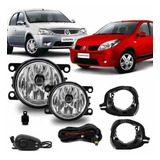 Kit Farol Milha Logan Sandero 07 A 11 Clio Duster 13 A 16