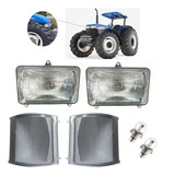 Kit Farol Pisca Dianteiro Trator New Holland Tl70 C/ Lâmpada