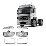 Kit Farol Principal Pisca E Moldura Mercedes Benz Mb Axor