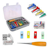 Kit Faz Viés Conjunto Aparelho Calcador Fazer Pregar Manual 