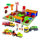 Kit Fazendinha Tabuleiro + Animais + Caminhão Boiadeiro
